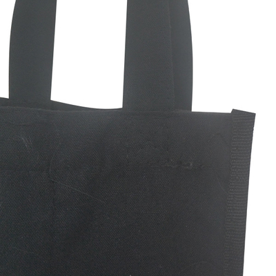 Μαύρο PE καμβά 18x9x27cm τσάντα κρασιού μπουκαλιών CMYK 2