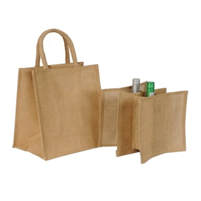 Συσκευάζοντας το κρασί 27x18x30cm 6 μπουκαλιών Burlap τσάντα αγορών