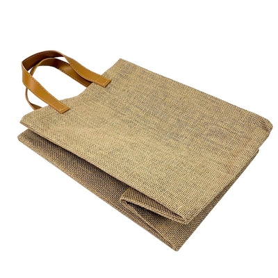 Το ταξίδι Tote PU δώρων χειρίστηκε Burlap 20cm την τσάντα παντοπωλείων