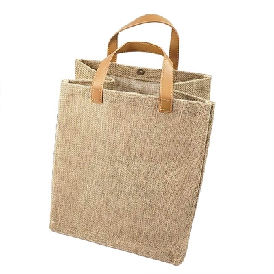 Το ταξίδι Tote PU δώρων χειρίστηκε Burlap 20cm την τσάντα παντοπωλείων