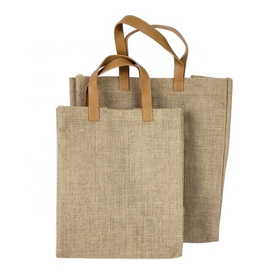 Το ταξίδι Tote PU δώρων χειρίστηκε Burlap 20cm την τσάντα παντοπωλείων