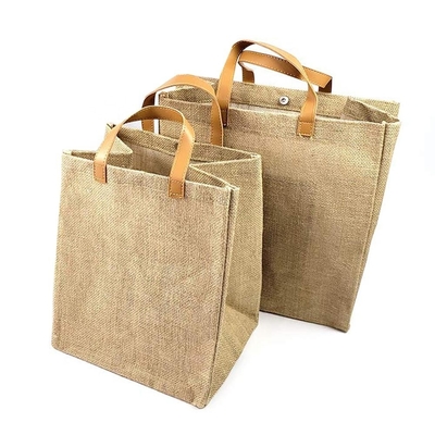 Το ταξίδι Tote PU δώρων χειρίστηκε Burlap 20cm την τσάντα παντοπωλείων